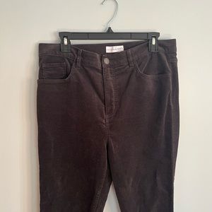Loft Brown skinny, high-waist corduroy pants